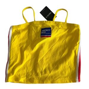 NWT‎ FOREVER 21 Limited Edition Priority Mail Yellow Cropped Ladies Cami, L